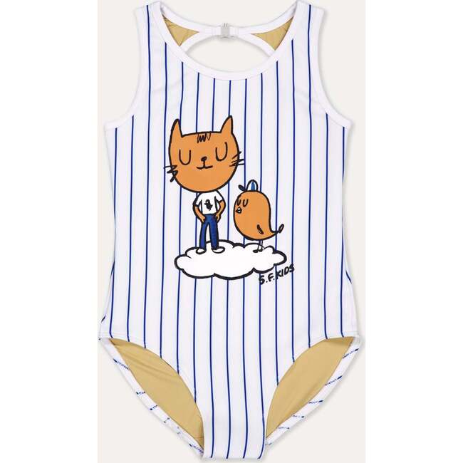 Cat swimsuit, White