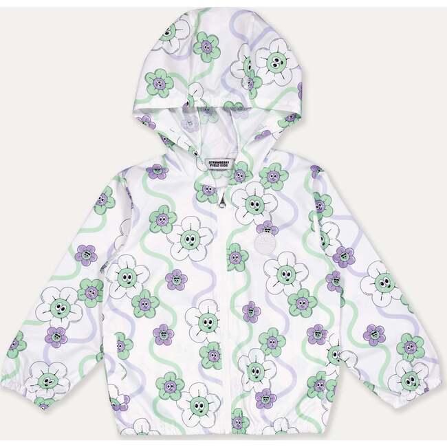 Flower UV windbreaker, White