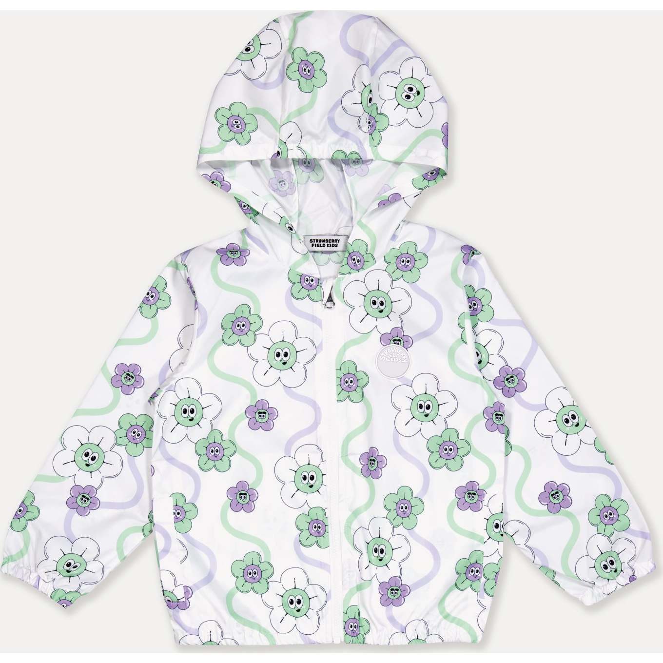 Flower UV windbreaker, White - Jackets - 1