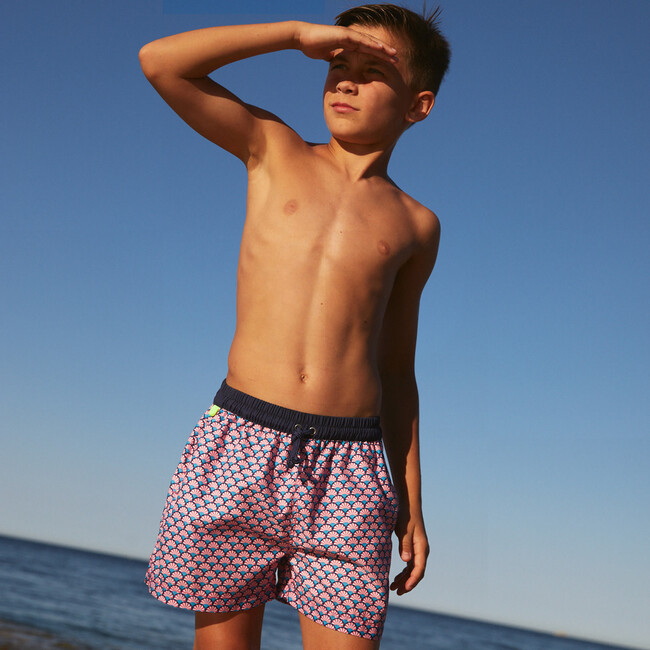 Boys Meno Swim Trunk, Pink Sensu - Swim Trunks - 2