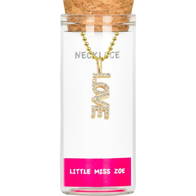 Charming Necklace in a Bottle, Sparkly LOVE