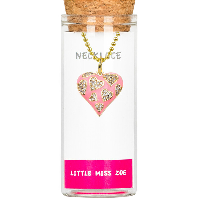 Charming Necklace in a Bottle, Sparkly Heart