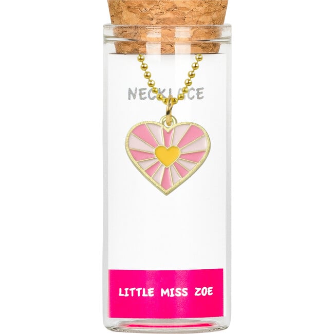 Charming Necklace in a Bottle, Heart in Heart