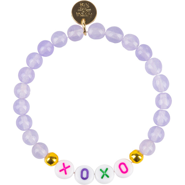 XOXO Gemstone Bracelet, Lavender/XOXO Letter Beads