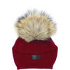 Knit Wool Faux Fur Pom Pom Hat, Red - Hats - 3