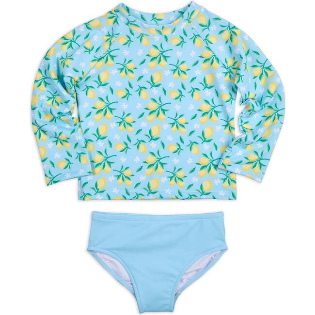 Lemon Print Rashguard Swimsuit