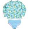 Lemon Print Rashguard Swimsuit - Two Pieces - 1 - thumbnail