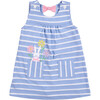 Stripe Knit Dress With Bunny & Flowers - Dresses - 1 - thumbnail