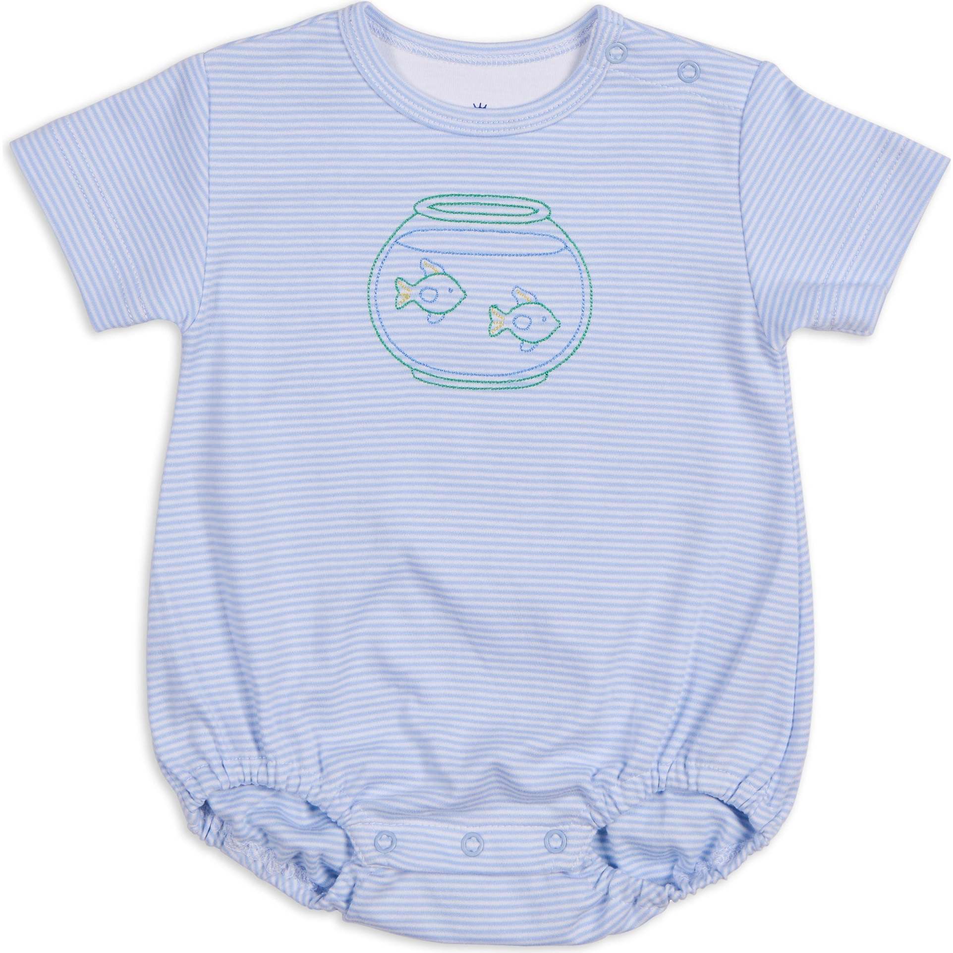 Stripe Knit Romper With Fish Bowl - Rompers - 1
