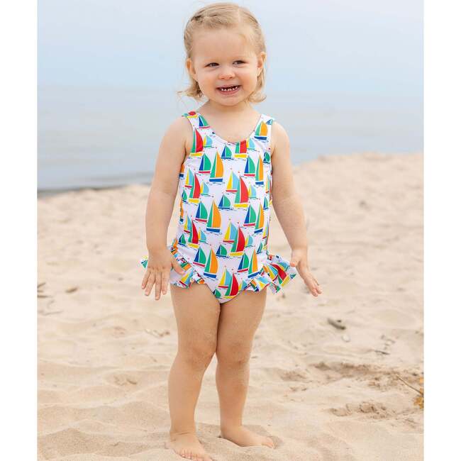 Sailboat Print Swimsuit - One Pieces - 2