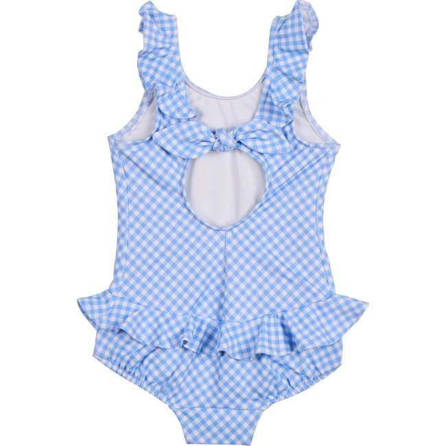 Gingham Swimsuit With Flowers - One Pieces - 3