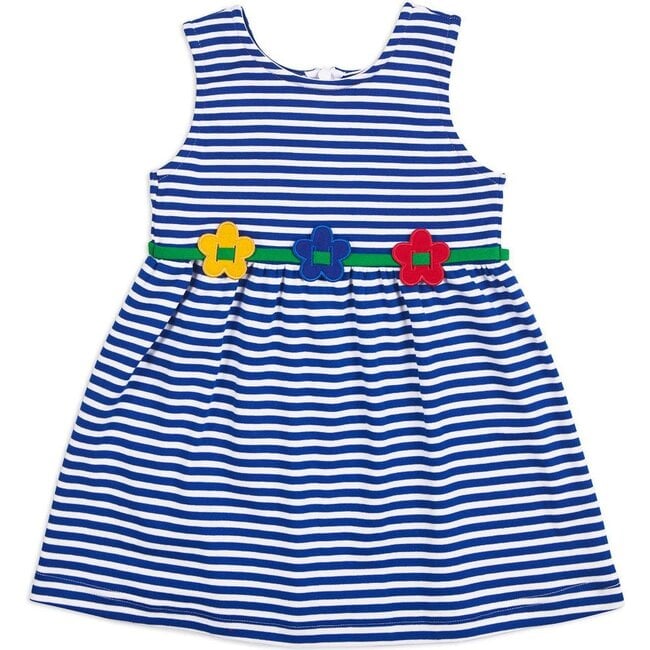 Stripe Knit Dress With Flowers