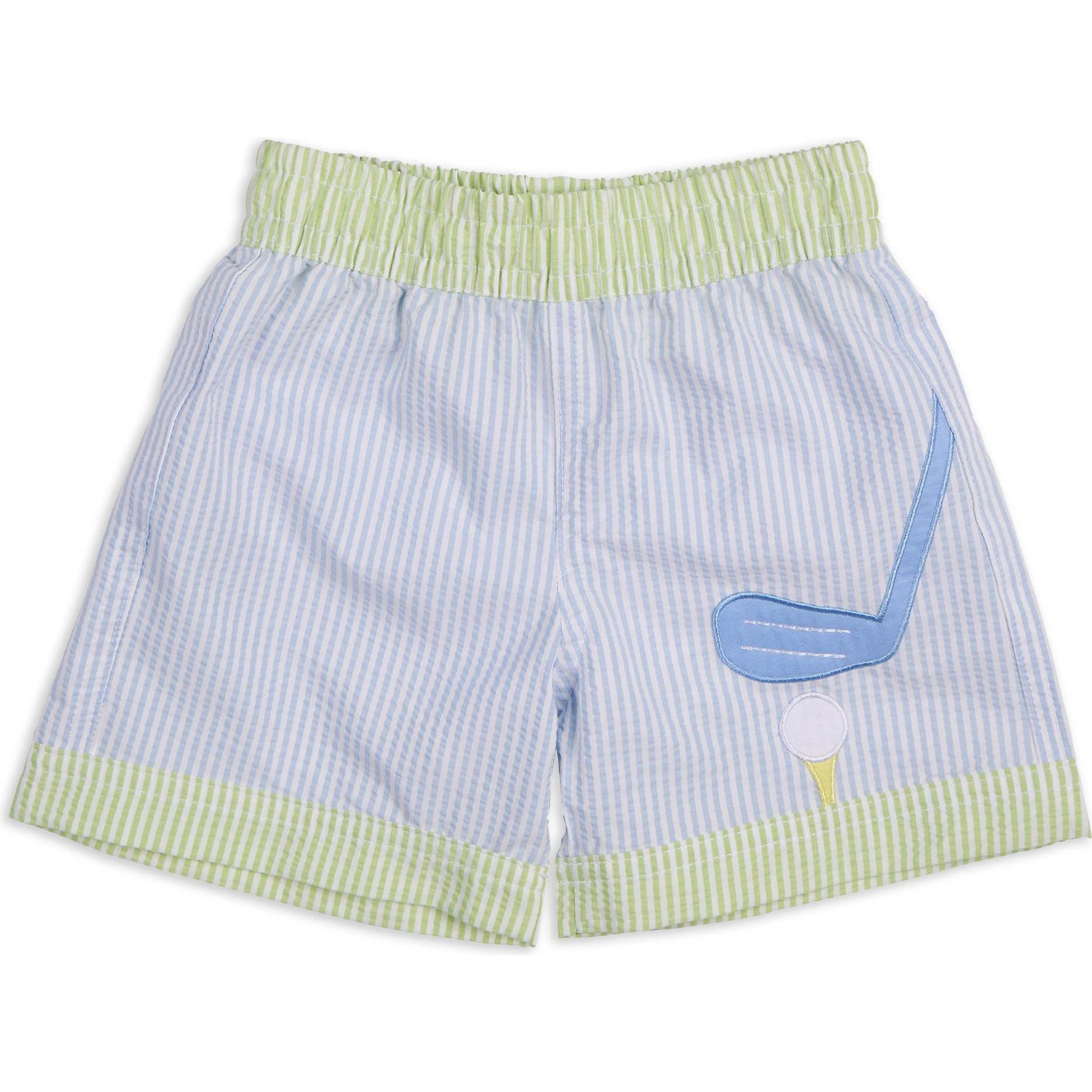 Stripe Swimtrunk With Golf Club - Swim Trunks - 1