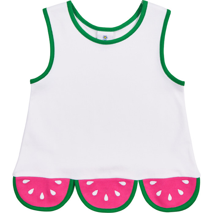 Knit Top With Scallop Watermelon Hem - Tank Tops - 1