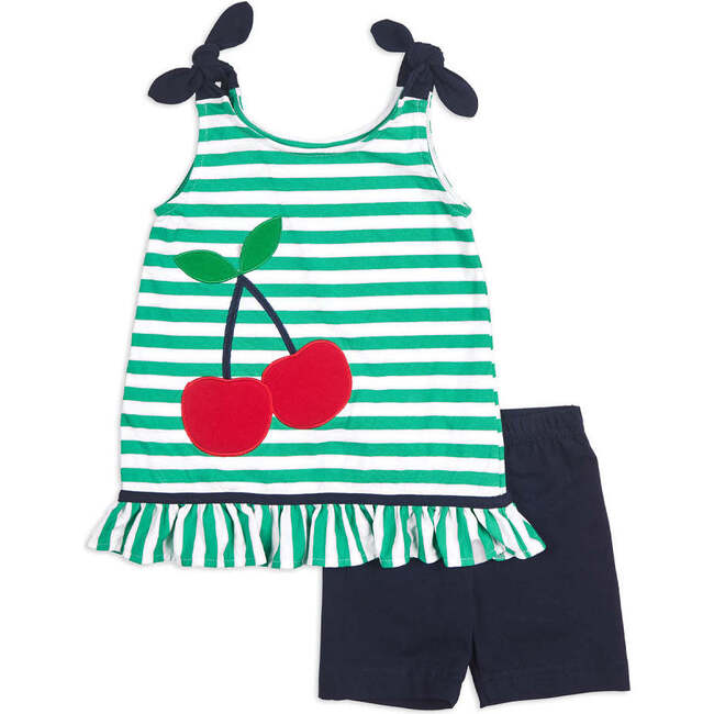 Stripe Knit Short Set With Cherries