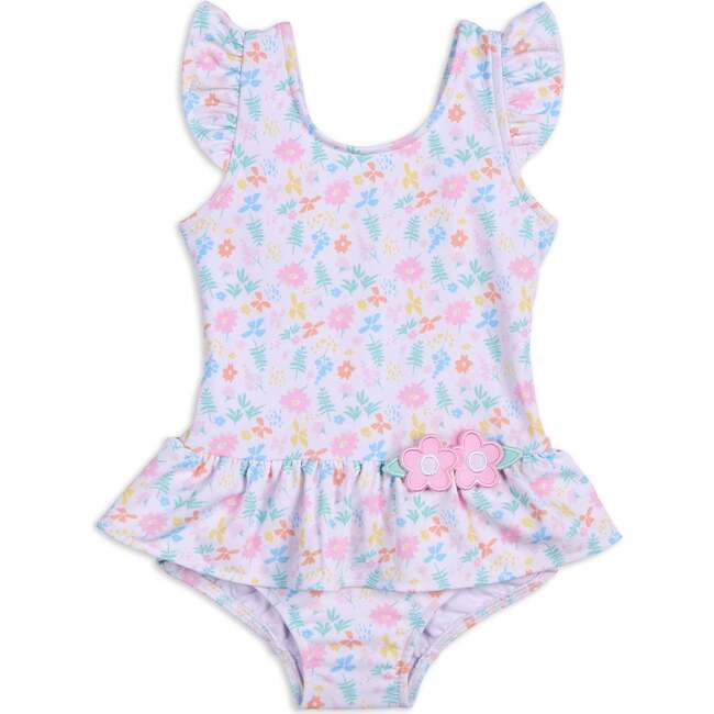 Floral Print Swimsuit With Flowers