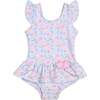 Floral Print Swimsuit With Flowers - One Pieces - 1 - thumbnail