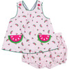 Printed Seersucker Top And Bloomer Set With Watermelons - Mixed Apparel Set - 1 - thumbnail