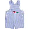 Stripe Seersucker Shortall With Lawn Mower - Rompers - 1 - thumbnail