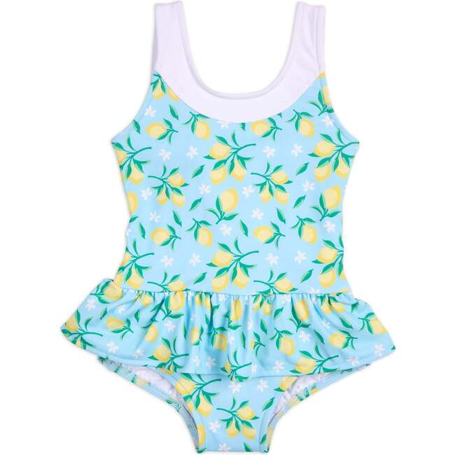 Lemon Print Skirted Swimsuit