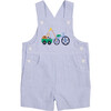 Seersucker Shortall With Bike & Sport Balls - Rompers - 1 - thumbnail