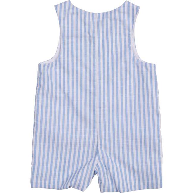 Stripe Linen-Look Shortall With Airplanes