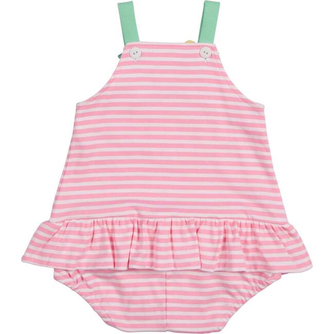 Stripe Knit Romper With Flowers - Rompers - 2