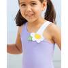 Skirted Swimsuit With Flower - One Pieces - 2