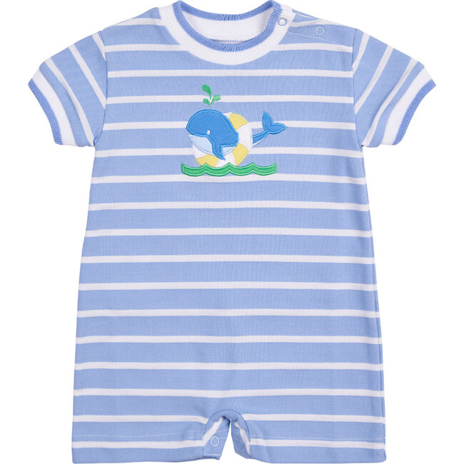 Stripe Knit Shortall With Whale