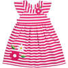 Stripe Knit Dress With Flowers - Dresses - 1 - thumbnail