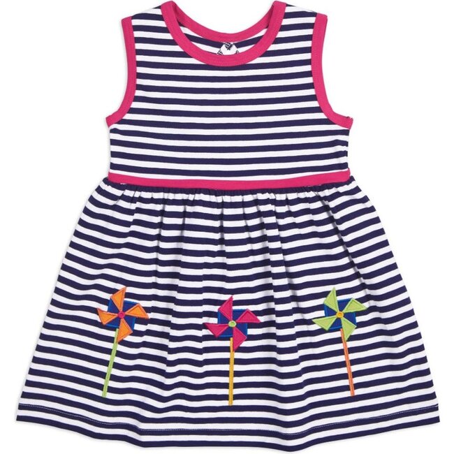 Stripe Knit Dress With Pinwheels