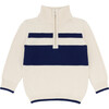 Unisex Cream Half Zip Sweater - Sweaters - 1 - thumbnail