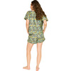 Women's Hand Screen Print Dolman Sleeve Top & Pajama Shorts Set, Seagull - Pajamas - 3