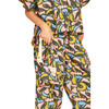 Women's Hand Screen Print Dolman Sleeve Top & Pajama Pant Set, Guppy - Pajamas - 3