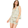 Women's Hand Screen Print Camisole Top & Pajama Shorts Set, Garden Bird - Pajamas - 2