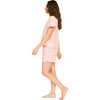 Women's Contrast Trim Dolman Sleeve Top & Pajama Shorts Set, Conch - Pajamas - 2