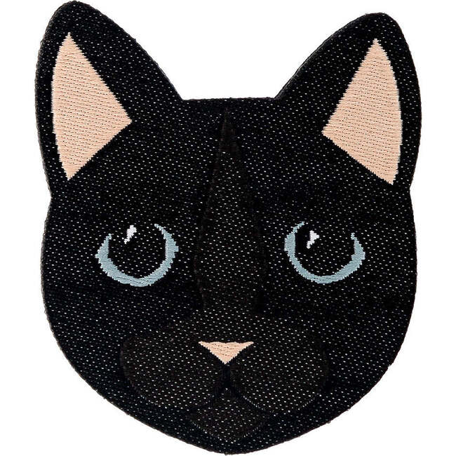 Soft Fuzzy Cat Velcro Patch, Black