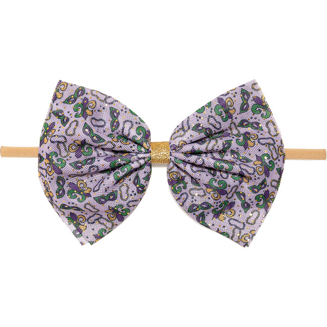 Mardi Gras Tulle Bow Baby Headband, Multi