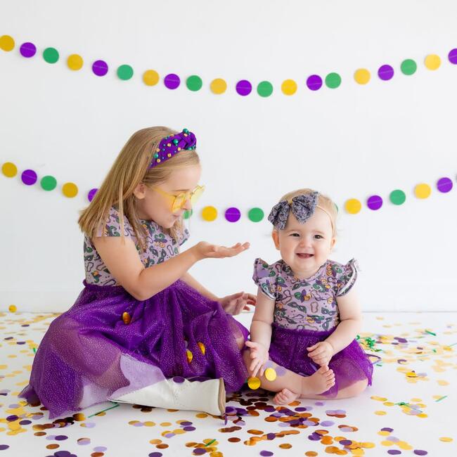 Mardi Gras Short Sleeve Tutu Dress, Multi - Dresses - 5