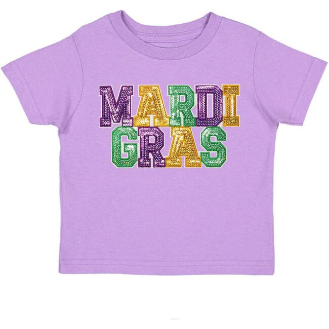 Mardi Gras Patch Short Sleeve T-Shirt, Lavender