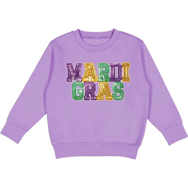 Mardi Gras Patch Sweatshirt, Lavender