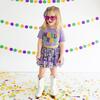 Mardi Gras Patch Short Sleeve T-Shirt, Lavender - T-Shirts - 2