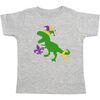 Mardi Gras Dino Short Sleeve T-Shirt, Grey - T-Shirts - 1 - thumbnail