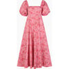 Women's Matilda Dress, Pink and Red Pimlico Floral Ikat - Dresses - 1 - thumbnail