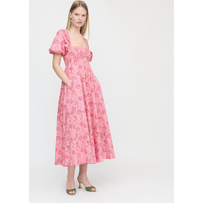 Women's Matilda Dress, Pink and Red Pimlico Floral Ikat - Dresses - 2