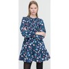 Women's Viviana Mini Nap Dress, Navy Belgravia Floral Ikat - Dresses - 4