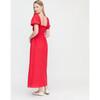 Women's Scarlett Midi Nap Dress, Red Daisy Check Eyelet - Dresses - 3