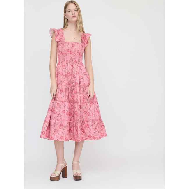 Women's Ellie Nap Dress, Pink and Red Pimlico Floral Ikat - Dresses - 2