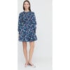 Women's Viviana Mini Nap Dress, Navy Belgravia Floral Ikat - Dresses - 5