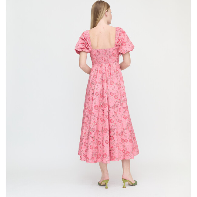 Women's Matilda Dress, Pink and Red Pimlico Floral Ikat - Dresses - 3